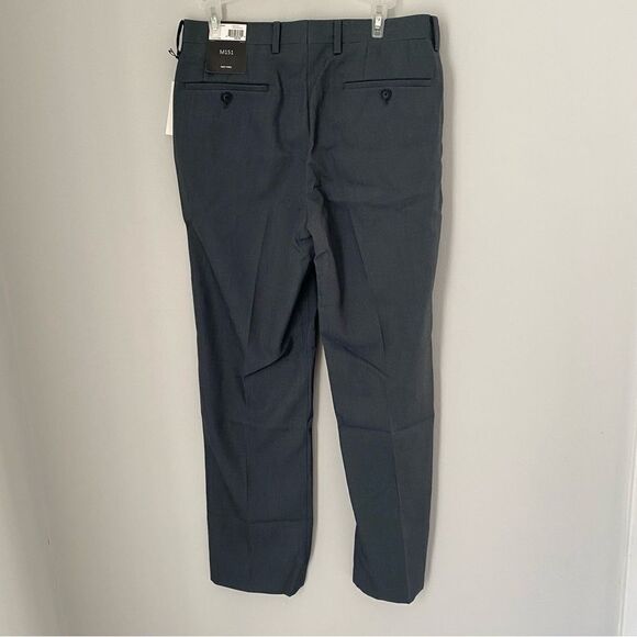 M151 Men’s Flat Front Slim Fit Dress Pants Blue 32Wx30L - Picture 3 of 3